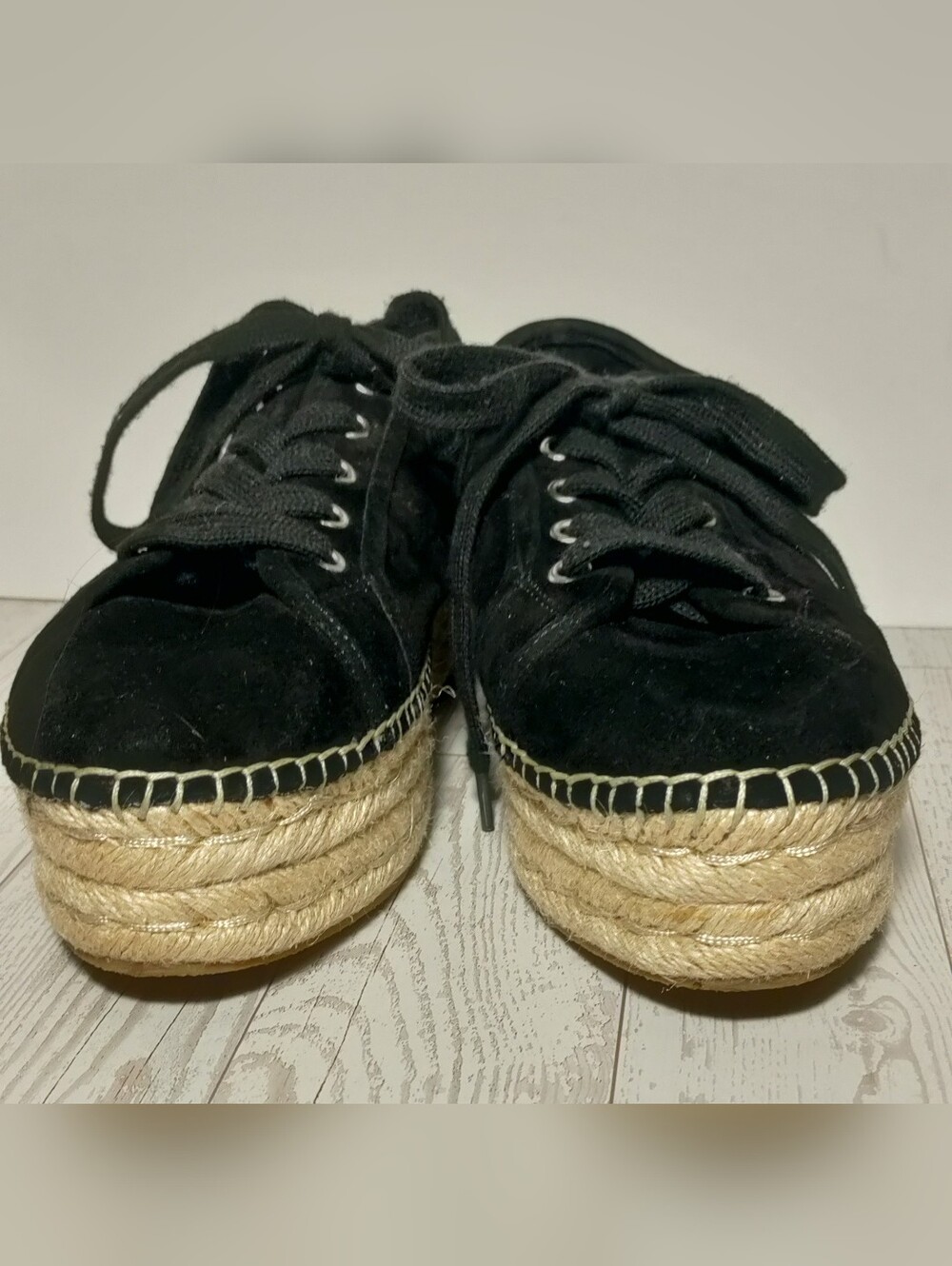 Steven by Steve Madden Tobias Black Espadrille Platform Sneakers Size 7